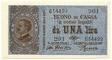 1 LIRA BUONO DI CASSA VITTORIO EMANUELE III PORENA LUGLIO 1921 SUP