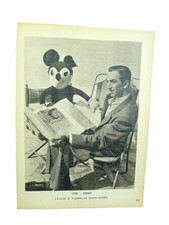 VECCHIA FOTO DI WALT DISNEY CARTONI ANIMATI, DA RIVISTA? VINTAGE