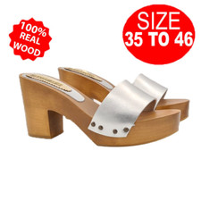 Zoccoli color argento con