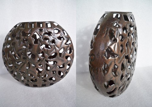 Vaso metallo traforato - traforato, da