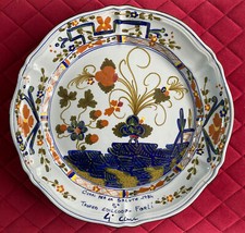 Piatto in ceramica - Dipinto a mano - Faenza per Trofeo Edilcoop Forlì 1984