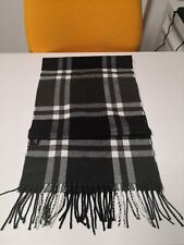 Nuova Sciarpa Con Lana A Quadri Con Finiture A Frange Sfumature Grigio-nero☆