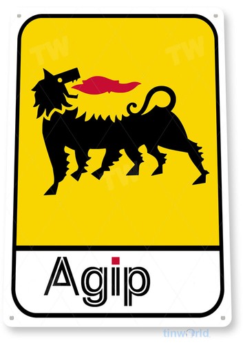 Insegna latta agip - agip,