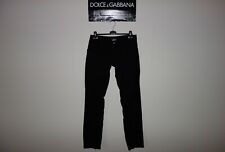 Jeans Dolce&Gabbana Black Label 14GOLD logo placca distrutto nero 48 IT 34 US