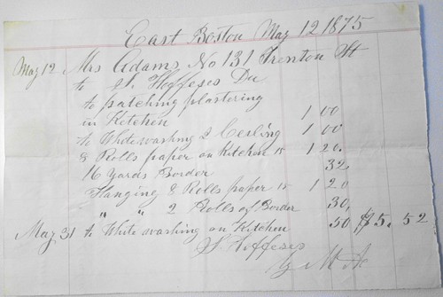 Ricevuta del 1875 east - ricevuta, di