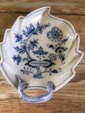 Vassoio Foglia Porcellana Meissen Blue Onions Svuota tasche Piatto