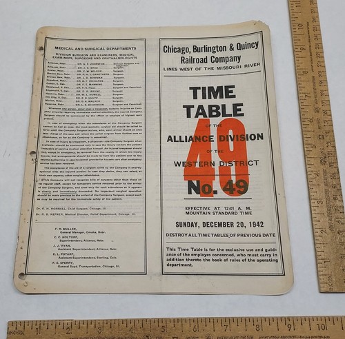 1942 time table chicago - 1942,