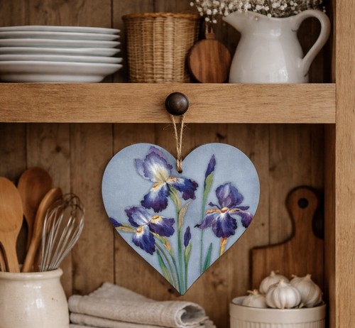 Targa cuore legno decoupato - cuore,