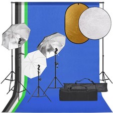 Kit per Studio Fotografico con Set Luci, Fondale e Riflettore vidaXL