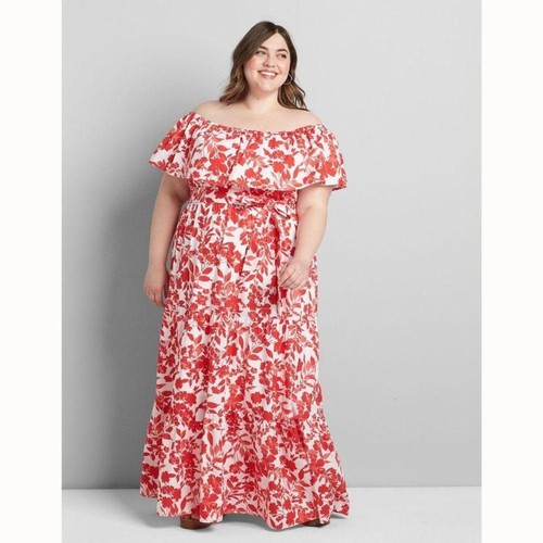 Maxi abito lane bryant bianco - lane,