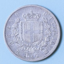 VITTORIO EMANUELE II 2 LIRE 1863 NAPOLI STEMMA MB ARGENTO SILVER NUMISMATICA