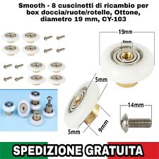 8 Ruote Cuscinetti Di Ricambio per Box Doccia, Rotelle in Ottone Ø19 Mm