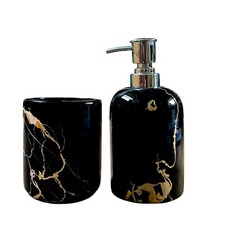 Marble Bath Set Portoro Glass