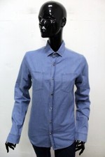 John Richmond Camicia Di Jeans Donna Taglia S Cotone Chemise Shirt Logo Woman