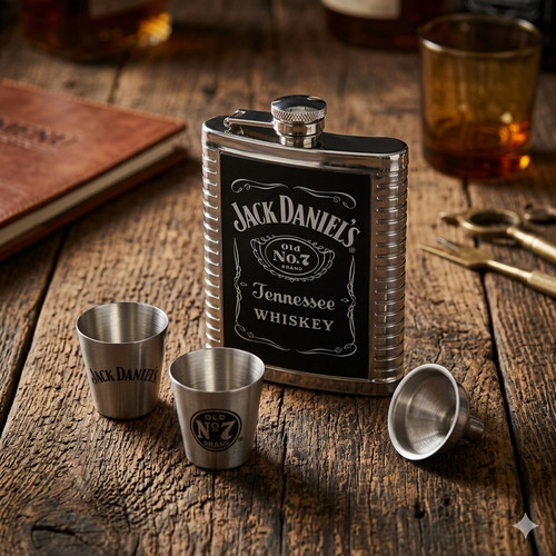 Jack daniels flask set - flask, colpi