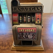 Rara e Vintage Bonanza Giocattolo Slot Machine Stile Monete Bank - Soldi - Funzionante.