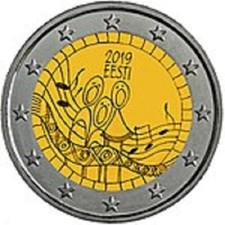 ESTONIA EESTI ESTLAND 2 € EURO 2019  "FESTIVAL CANZONE" FDC BU ST DA ROTOLINO