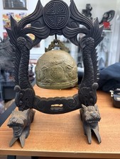 Antique bronze brass gong bell - antique,