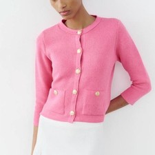 Maglione cardigan Zara rosa
