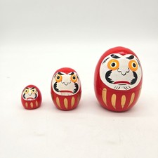 Bambola giapponese DARUMA KOKESHI 7,5 cm vintage in legno - arte popolare da collezione OTB556