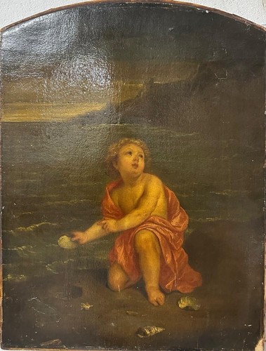 Antico dipinto olio - , tela