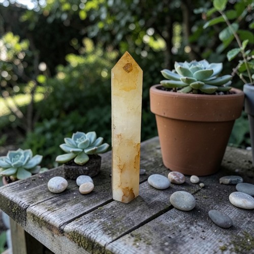 Golden healer quartz tower - healer,