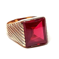 Anello da uomo in oro massiccio 18k vintage anni '60 Made in Italy