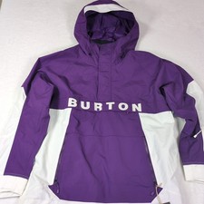 Giacca Burton Frostner Anorak Uomo Taglia XL Viola Bianca Snowboard Con Cappuccio
