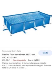Intex 28270 Piscina Rettangolare Con Pompa Filtro A Sabbia - 450 x 220 x 84cm