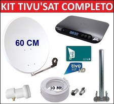 Kit Parabola Satellitare 60 cm Con Decoder HD Tivusat Certificato Con Scheda