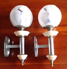 Coppia appliques anni anni 60/70 . Vetro Murano soffiato opalino. Nason Mazzega?