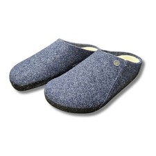 Pantofole da uomo Birkenstock Zermatt invernali in lana blu taglia 42 calde