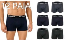 12 BOXER UOMO ELASTICO ESTERNO  MUTANDE INTIMO COTONE Elasticizzato SLIP 