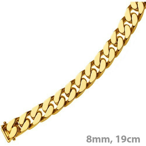 Bracciale 8mm panzer oro - 8mm,