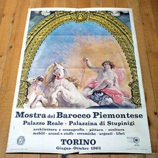MOSTRA DEL BAROCCO PIEMONTESE poster manifesto affiche Arte Torino Stupinigi 