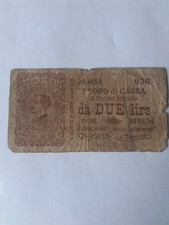 Banconota 2 Lire Vittorio Emanuele III  1914 Se. 036-349654 MB