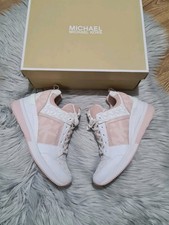 Michael Kors scarpe da ginnastica donna Georgie bianco rosa taglia 6 UK 8,5 M PREZZO AL PUBBLICO 160 £ NUOVE CON ETICHETTE