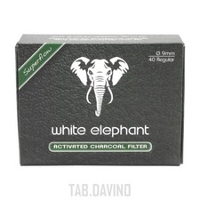 FILTRI 9MM CARBONE ATTIVO WHITE ELEPHANT 40 PEZZI PIPA FILTER