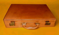 VALIGETTA CUOIO 24 ore Rigida vera pelle beige cartella  Suitcase 41x20x9