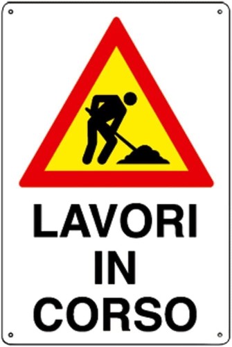 Cartello segnaletico lavori - cartello,