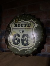 Insegna da appendere a parete Route 66 stile americano uomo grotta