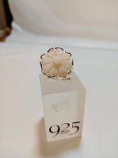 Anello Corallo Pelle D'Angelo Montato Su Argento 925 Regolabile Per Varie Misure