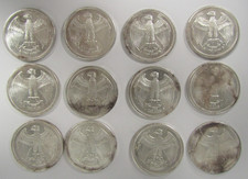 1974 1 oz .999 argento fine Letcher Mint Eagle Round (lotto di 12)