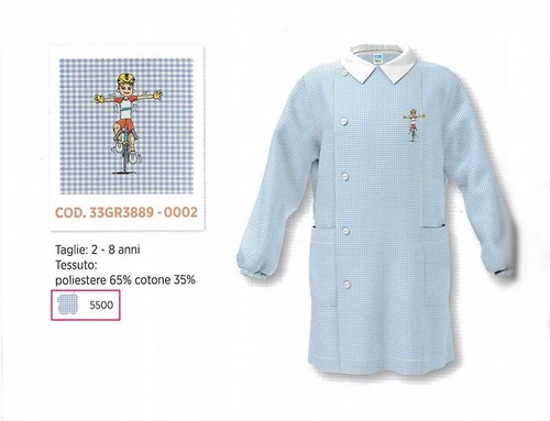 Grembiule quadretti azzurro - grembiule,