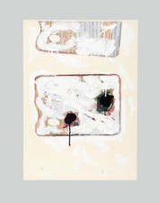 Mario SCHIFANO - "Tavolozza", 1997 - Serigrafia materica e collage, 70 x 50 cm