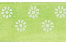 Nastro in organza Flower VERDE con fiori 10 mm x 25 metri 0215