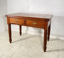 TAVOLO PORTAFOGLIO 2 cassetti LEGNO CILIEGIO EPOCA 1800 GAMBA BOTTIGLIA 67X220