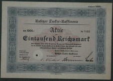 Raffineria di Zucchero Rositzer 1939 1000 RM