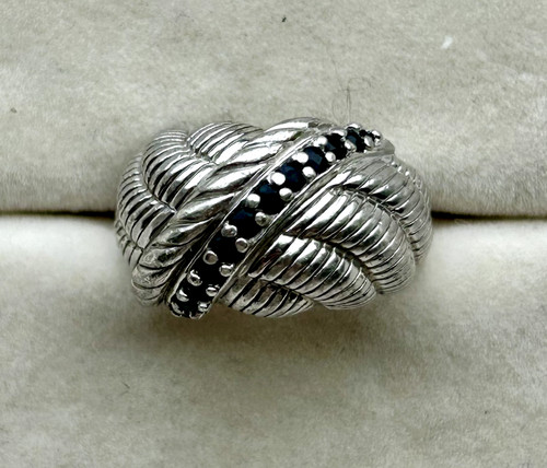 Anello incrocio cavo zaffiro