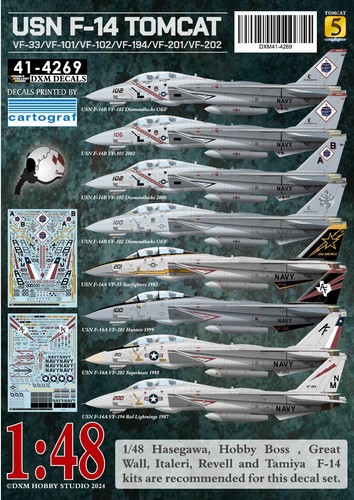 Decalcomania dxm usn - 1/48, f-14